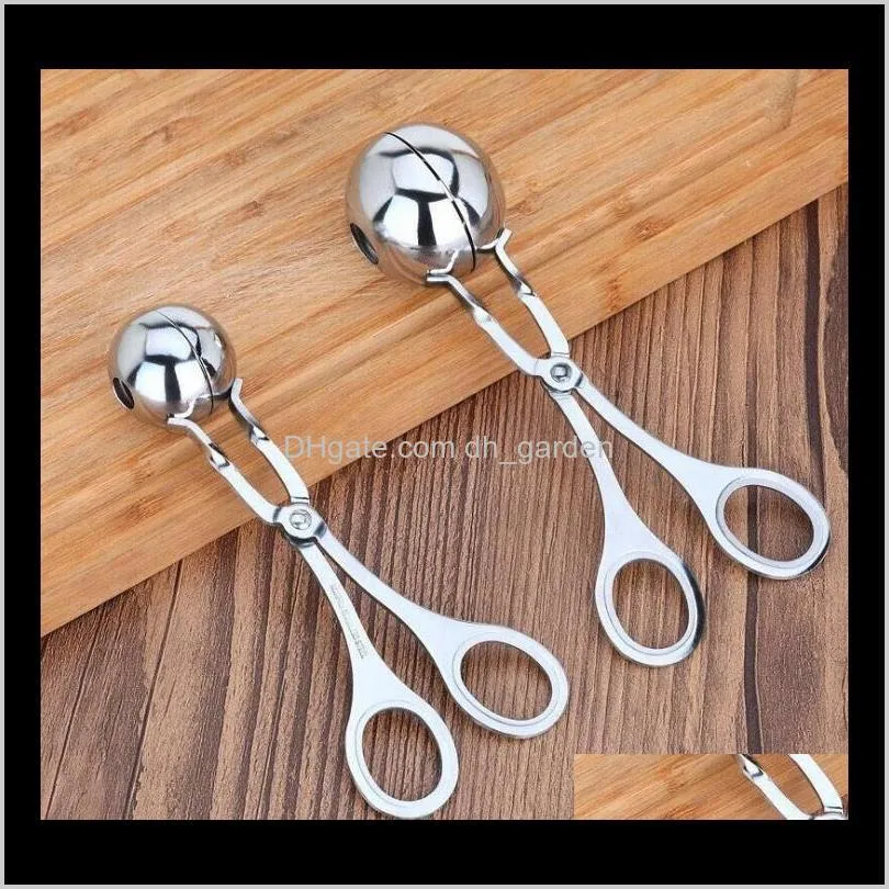 Kitchen, Dining Bar Home Garden Drop Delivery 2021 50Pcs Kitchen Stainless Steel & Poultry Diy Fish Meat Ball Maker Meatball Mold Tools Sn192