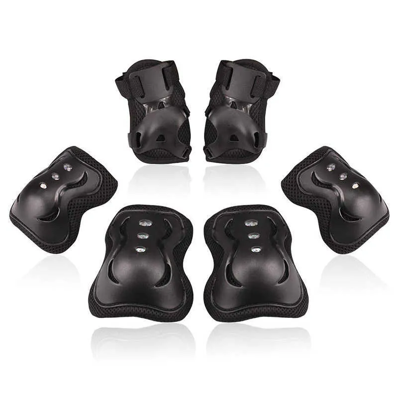 6 Sztuk / Set Roller Łyżwiarstwo Ochronne Przekładnie Kid Elbow Pads Osłona Nadgarstka Podkładki Kolana Deskorolka Kolarstwo Outdoor Sport Bezpieczeństwo Ochrona Q0913