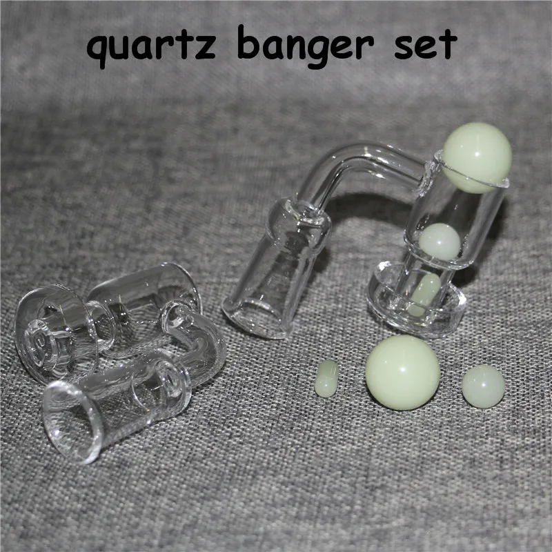 Roken Terp Slurper Quartz Banger met glazen marmeren pil Set 10 mm 14 mm 45 90 nagels voor bongs pijpen accessoires