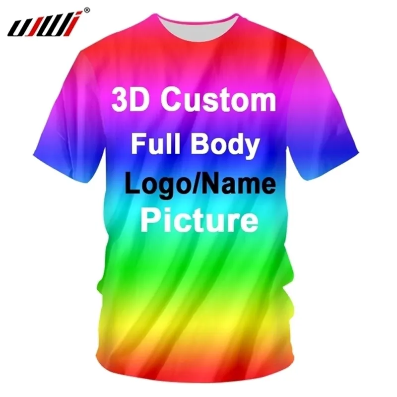 UJWI 3D Print Custom Women / Men Tshirts Хлопок Полиэстер негабаритные рубашки Фабрика Dropship DIY Конкурс Конкурс Одежда Racing 210714