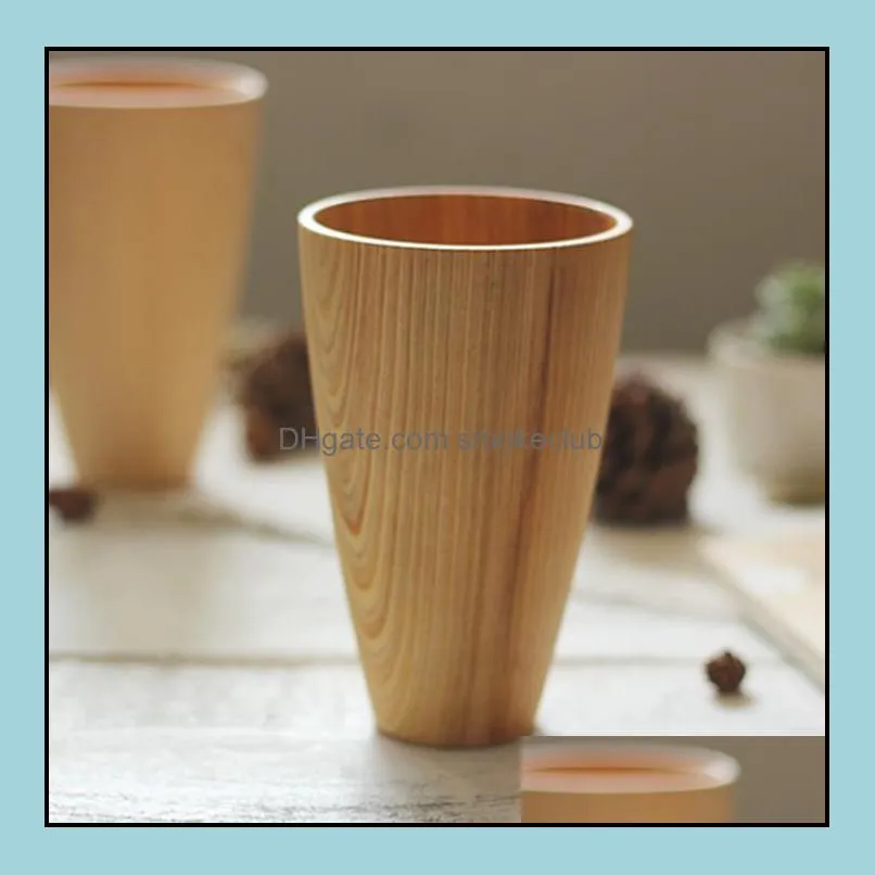 20pcs Natural Wood Tea Cup Japanese Style Caneca Xicara Wooden Beer Healthy Drinking Cup Craft Kitchen Supplies Gift