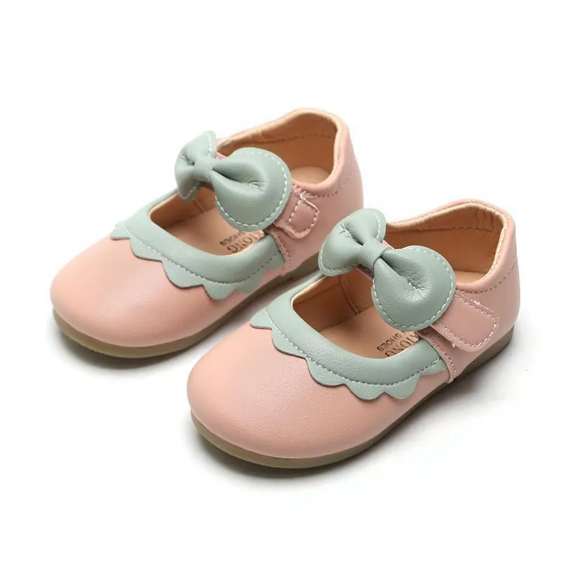 Bambino infantile per bambini scarpe pizzi bowtie principessa pelle retrò carino neonate sandali casual appartamenti calzature per bambini piatti