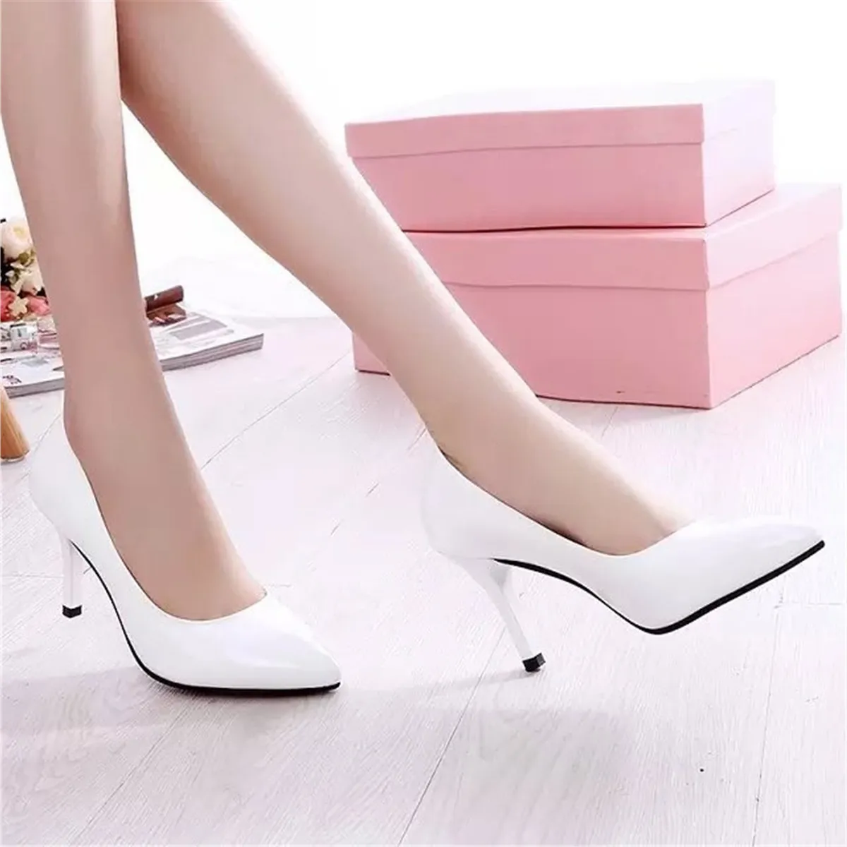 Women leather wedge dress shoes with lace-up closure and waterproof EVA  outsole for winter