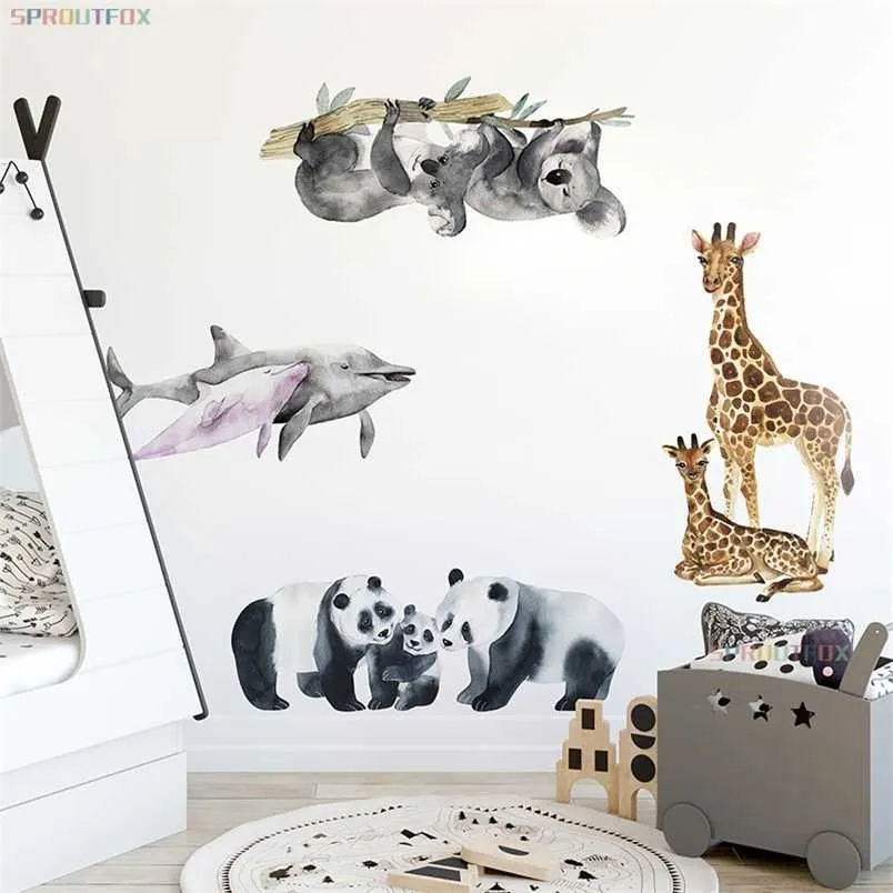 Adesivi murali decorativi in vinile Decorazioni per la casa Soggiorno Decalcomanie per animali di grandi dimensioni Adesivi murali Decorazioni per pareti camera da letto Soggiorno 211124