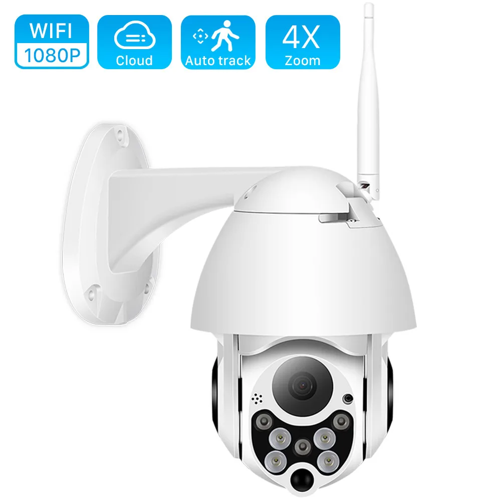 1080P PTZ IP-Kamera-WiFi-Außengeschwindigkeitskuppel Wireless WiFi-Sicherheitskamera Pan Tilt 4x Digitalzoom 2MP-Netzwerk CCTV-Überwachung