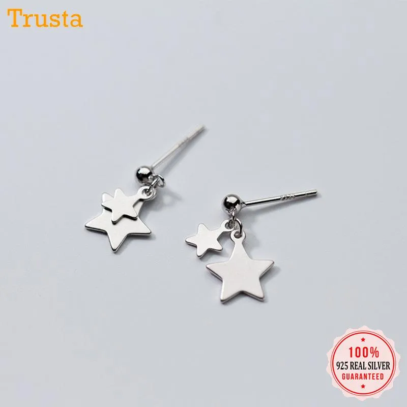 Stud Trustdavis 100% 925 Solid Real Sterling Silver Star Shep Sheols Presente para mulheres meninas adolescentes Lady Jewelry Da186