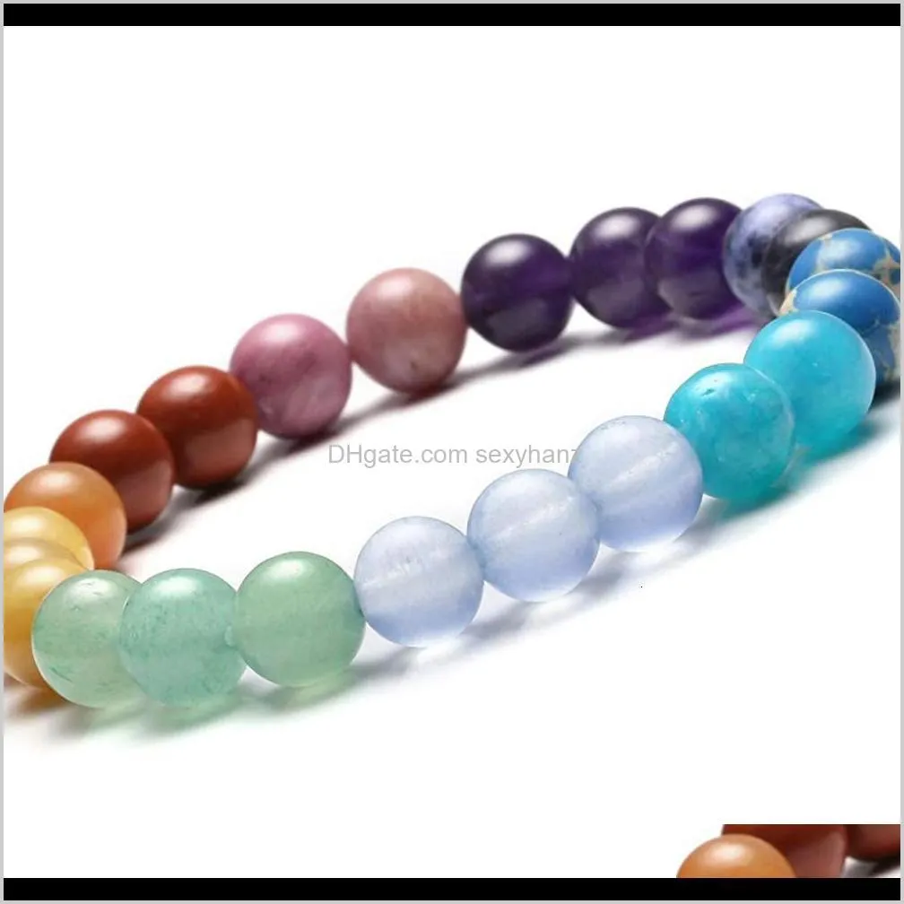 best selling lucky stone seven chakras beaded bohemian bracelet