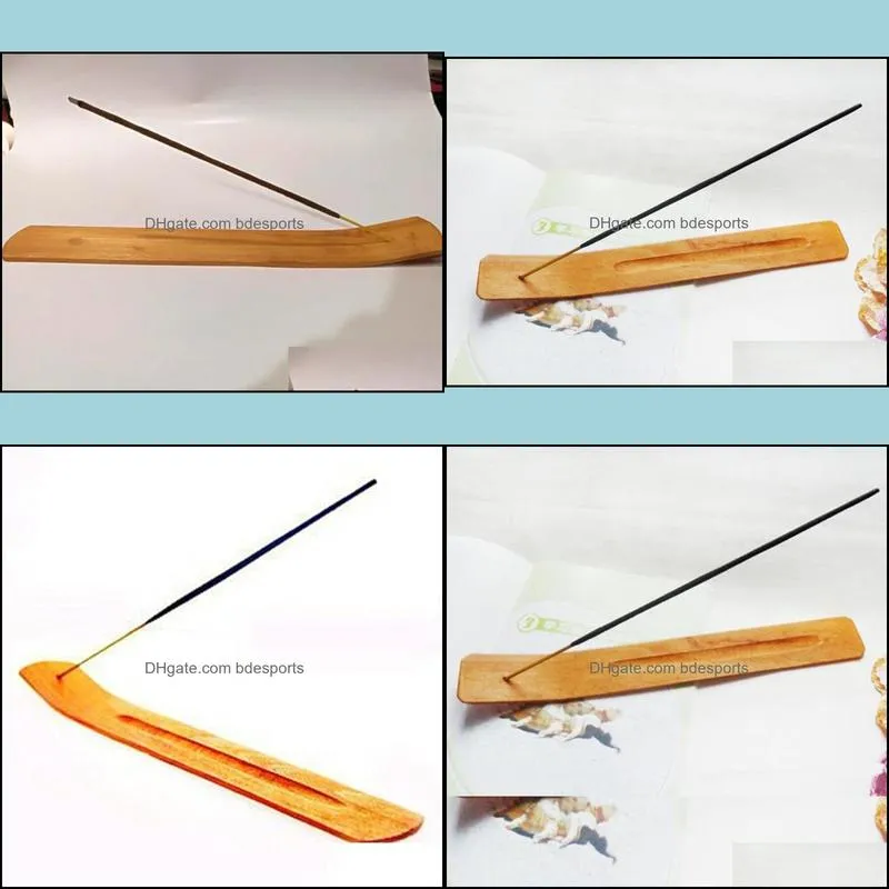 Natural Plain Wood Wooden Incense Stick Ash Catcher Burner Holder Incense Stick Holder Home Decor 24*3.5cm Fast Shipping