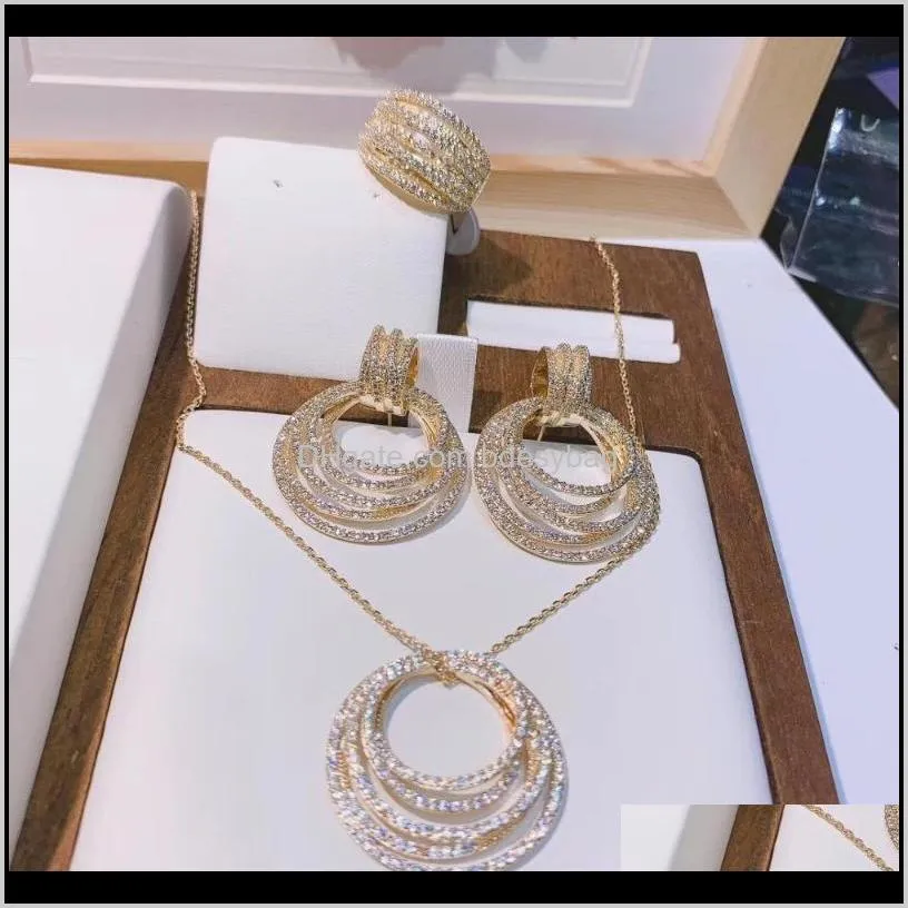 new designer luxury twist lines geometry cubic zirconengagement dubai naija bridal necklace earring jewelry set d1396