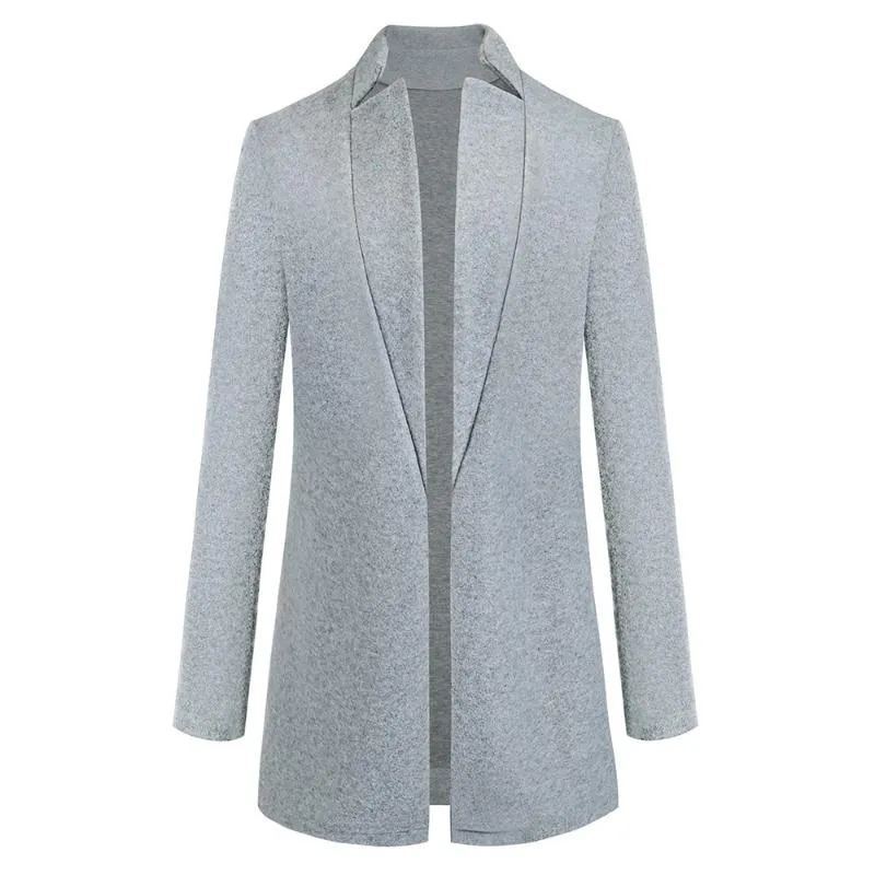 Damskie Trench Coats 2021 Jesień Zimowe Ladies Cienkie Długie Cardigan Oversized S-5XL Kobiety Stoi Collar Rękaw Płaszcze Loose Outwear