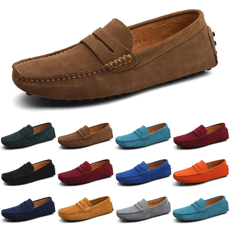 Black Men Casual Green Shoes Loafers Outdoor Flat Slip on Fashion Mens Trainers Sneakers Size 40-45 Color12563 Fashi s705 s