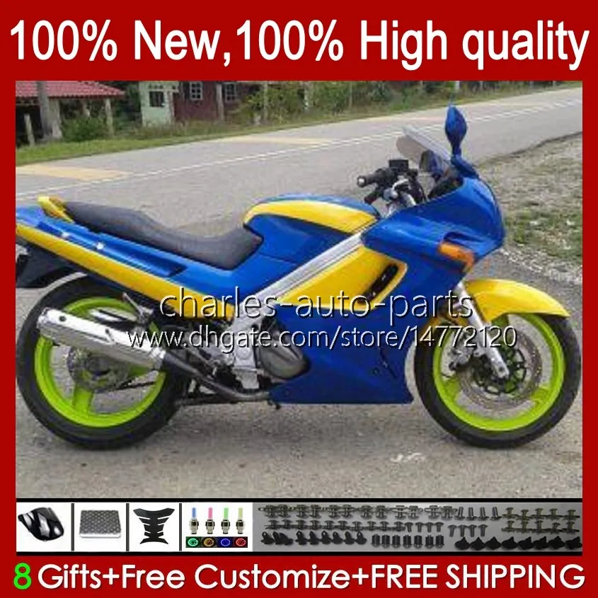 Bodys For KAWASAKI NINJA ZZR250 blue yellow ZZR-250 90 91 92 93 94 95 96 97 98 99 Bodywork 54HC.42 ZZR 250 CC 1990 1991 1992 1993 1994 1995 1996 1997 1998 1999 OEM Fairings