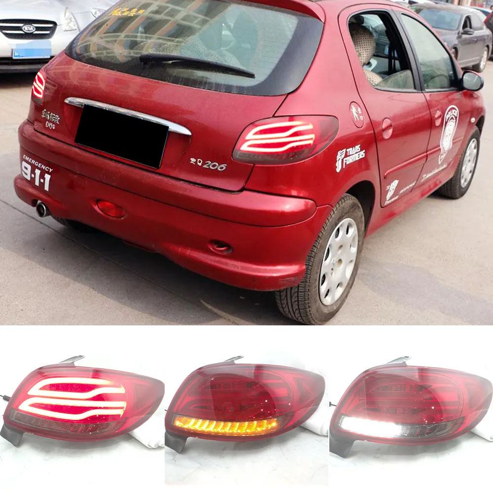 1 Set For Peugeot 206 2004 2005 2006 2007 2008 206CC LED Rear Tail Lights Tail Stop Brake Turn Signal Lamp Car Accessories