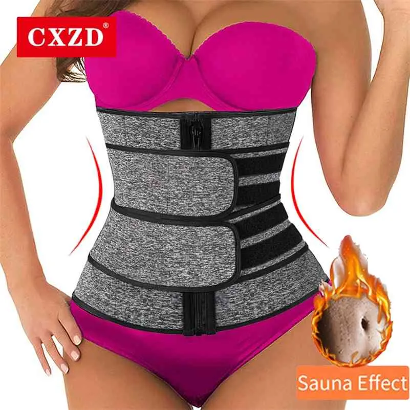 CXZD Nouvelles femmes Sauna Taille Formateur Corset Ceinture de sueur Femmes Shapewear Sport Ceinture Shaper Perte de poids Compression 210402