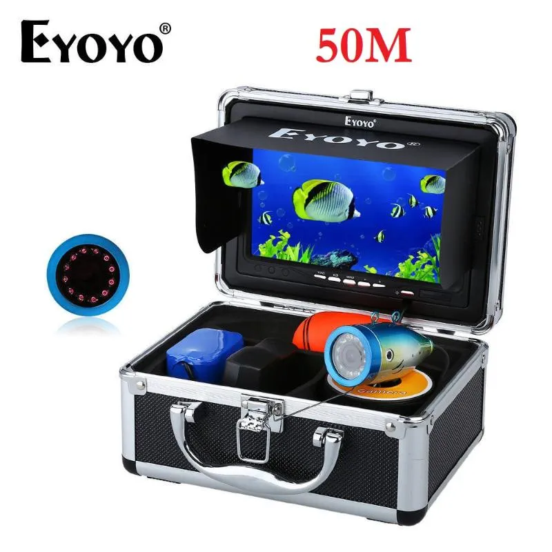 Eyoyo 50M 7" Fish Finder Macchina Fotografica Subacquea per la Pesca sul Ghiaccio 12pcs Led Fishfinder Winter Carp Tackle Accessori