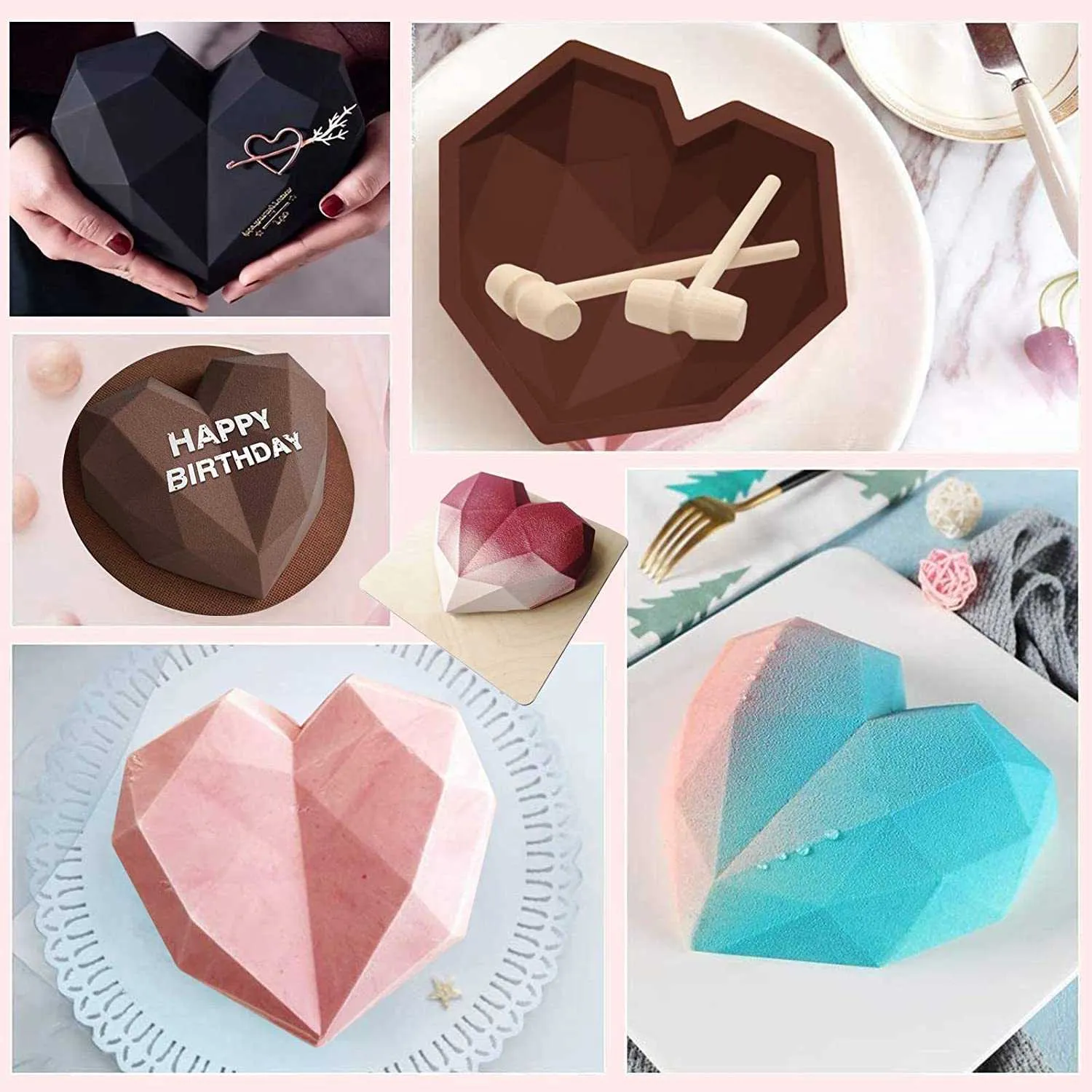 Heart Brick Molds For Chocolate 8.7 Inch Large Silicone Cake Brick Mold  Silicone Letter Brick Mold For Valentines Day Surprise Candy Mousse 210702  From Dou08, $9.61