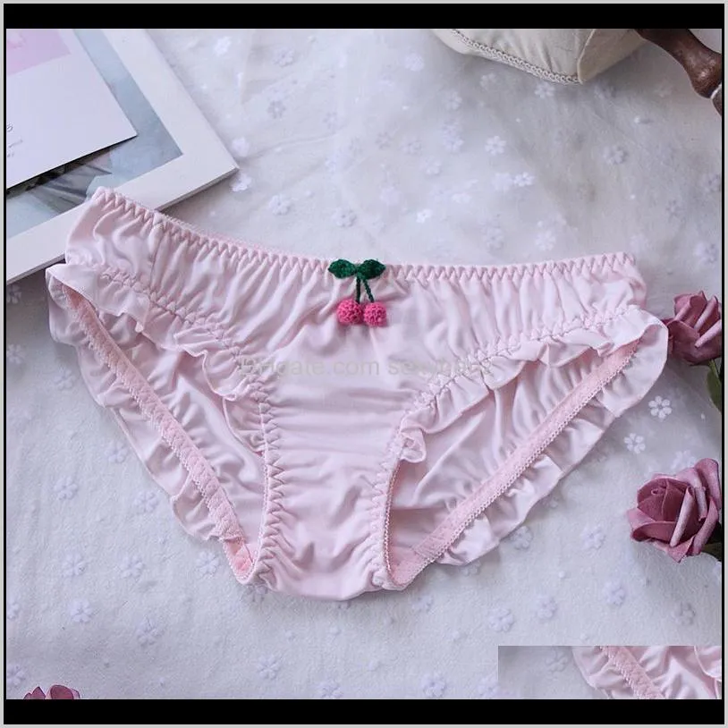 vitality girl sexy cute cherry low waist briefs summer sweet japanese lolita comfortable breathable cotton kawaii panties