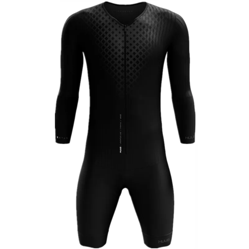 レーシングセットHuub Triathlonスーツワットバイクチーム服男性サイクリングスキンスーツMTB自転車ジャンプスーツ夏の長袖タイツセットRopa Ciclismo