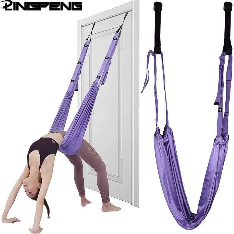 Aérien Yoga Hamac Porte Balançoire Corde Inversée Stretch Ceinture Flexibilité Stretch Jambe Stretch Ceinture Ballet Danse Gymnastique Entraîneur H1026