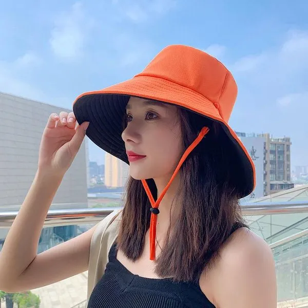 Yaz Büyük Plaj Şapka Kadınlar Için 2 Taraflı Giyilebilir Anti-UV Balıkçının Vizör Geniş Brim Şapkalar