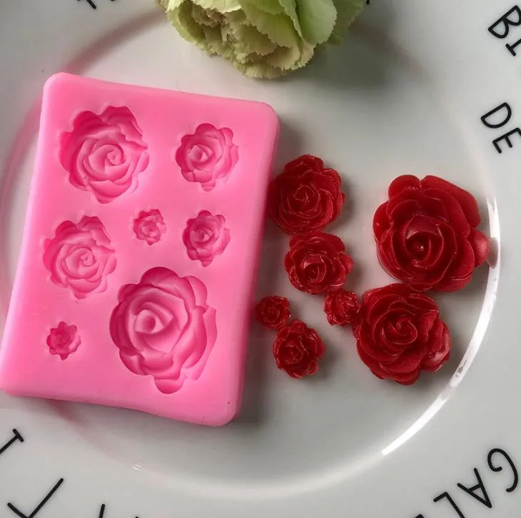 Rose Flowers silicone mould Cake Chocolate Molds wedding Cakes Decorating Tools Fondant Sugarcraft Mold SN4026