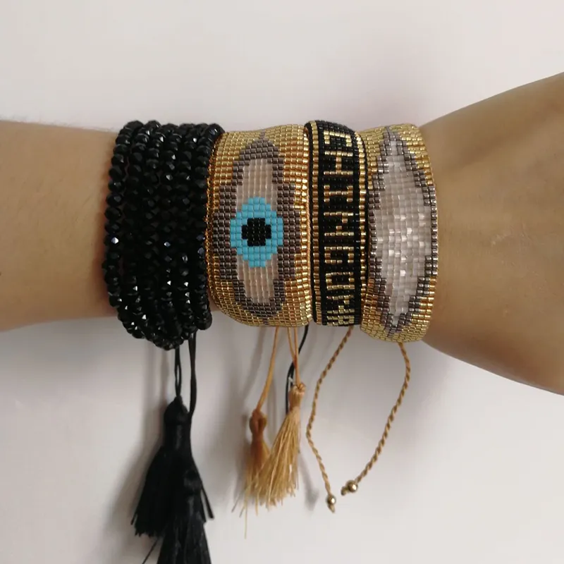 Shinus Boho Koraliki Dla Kobiet Miyuki Joyeria Turecka Zły Eye Bransoletka Mężczyźni Biżuteria Pulseras Mujer 2020 Handmade