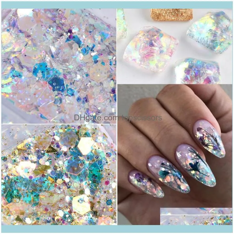 Nail Glitter 6-compartment Boxed Art Sequins Irregular Decoration / Glitter-fairy Pupil,3d Charms Supplies