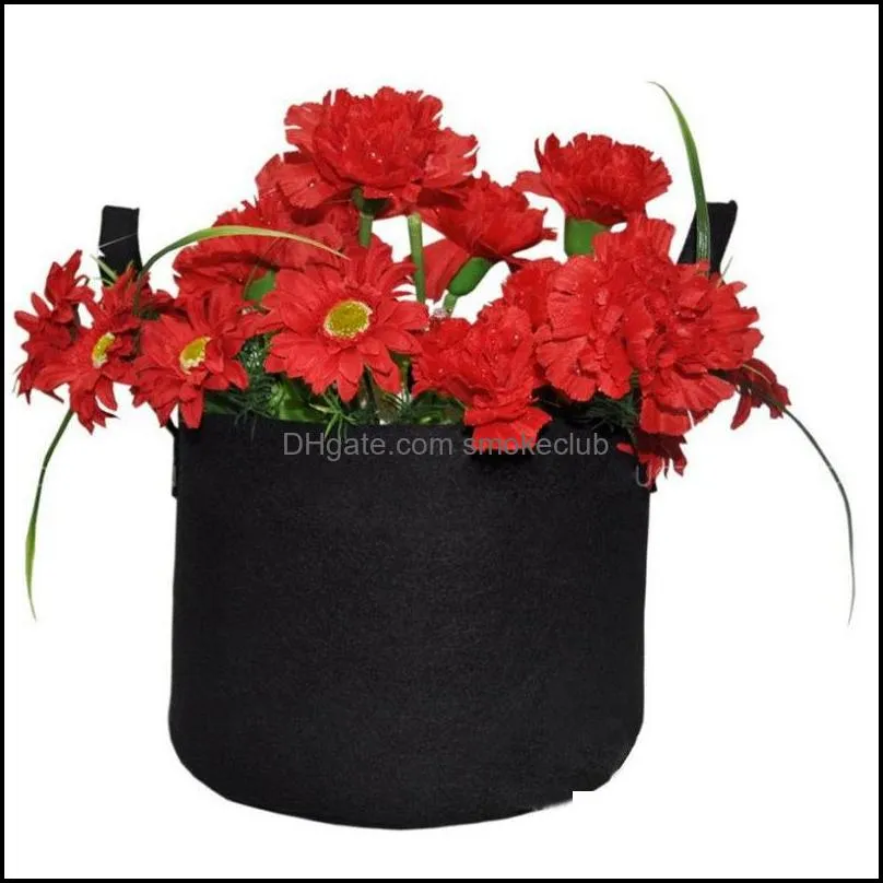 Round Fabric Pots Plant Pouch Root Container Grow Bag Aeration Pot Container Garden Planters Pots