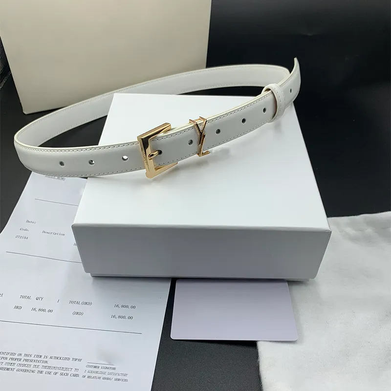 Women s Leather Designer Belt with Classic Letter Buckle Gold Silver 2.5cm Width
