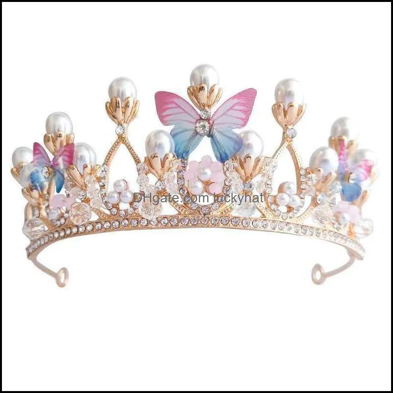 Hair Clips & Barrettes Tiaras And Crowns Hairband Jewelry Engagement Wedding Accessories For Bridal Crown Butterfly Shape Fine Girls