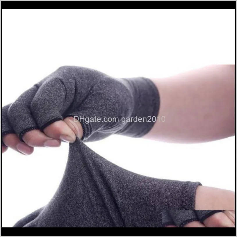 1 pair half finger cycling gloves arthritis pressure health gloves elastic breathable anti-edema pain relief riding