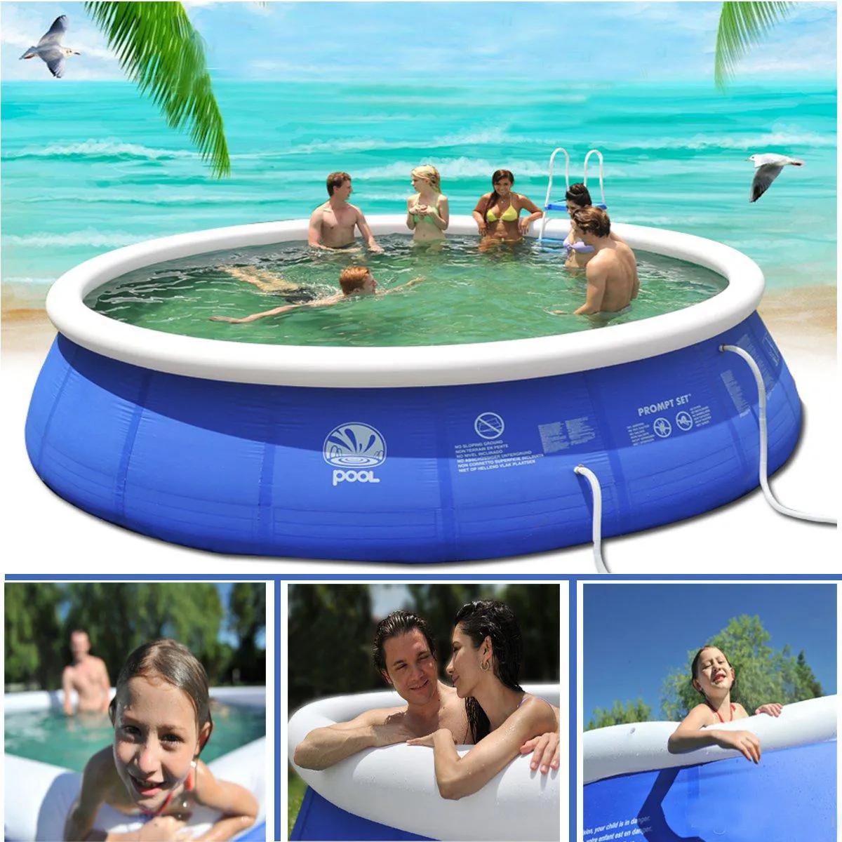 Spashg Outdoor Paddling Pool Yard Garden Familj Kids Spela Stora Vuxna Spädbarn Uppblåsbara Swimmingpool Barn Ocean Plus Party