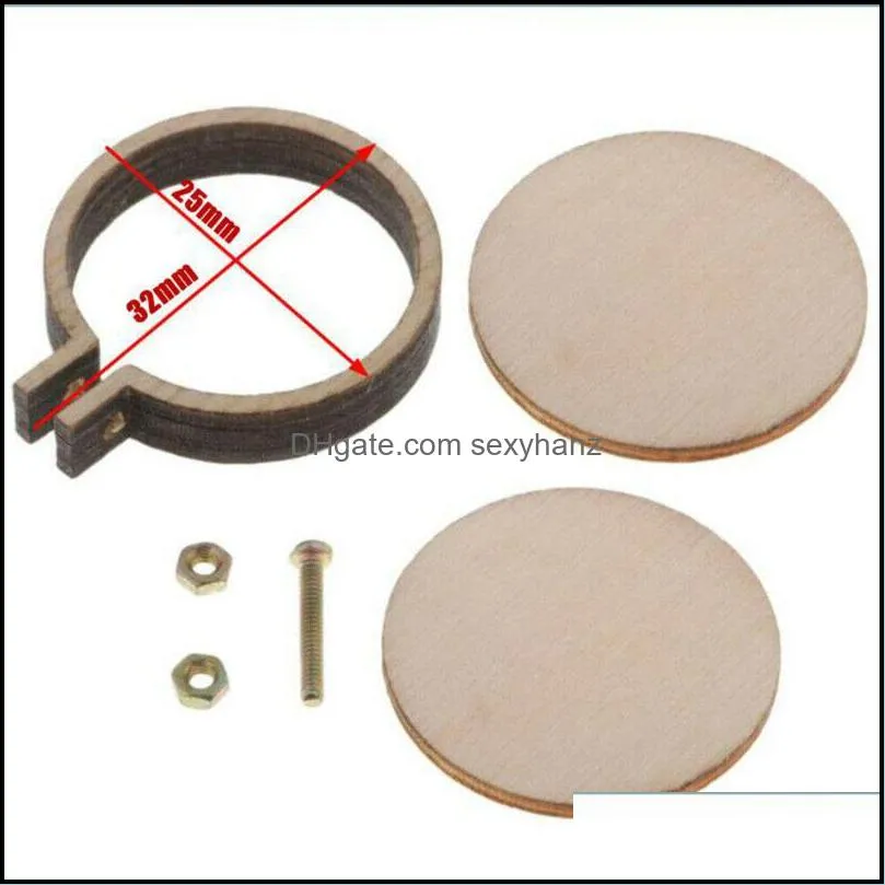 Sewing Notions & Tools 10pcs Mini Embroidery Hoop Frame Wooden Cross Stitch Ring Wood Earring DIY Craft Gift Tool