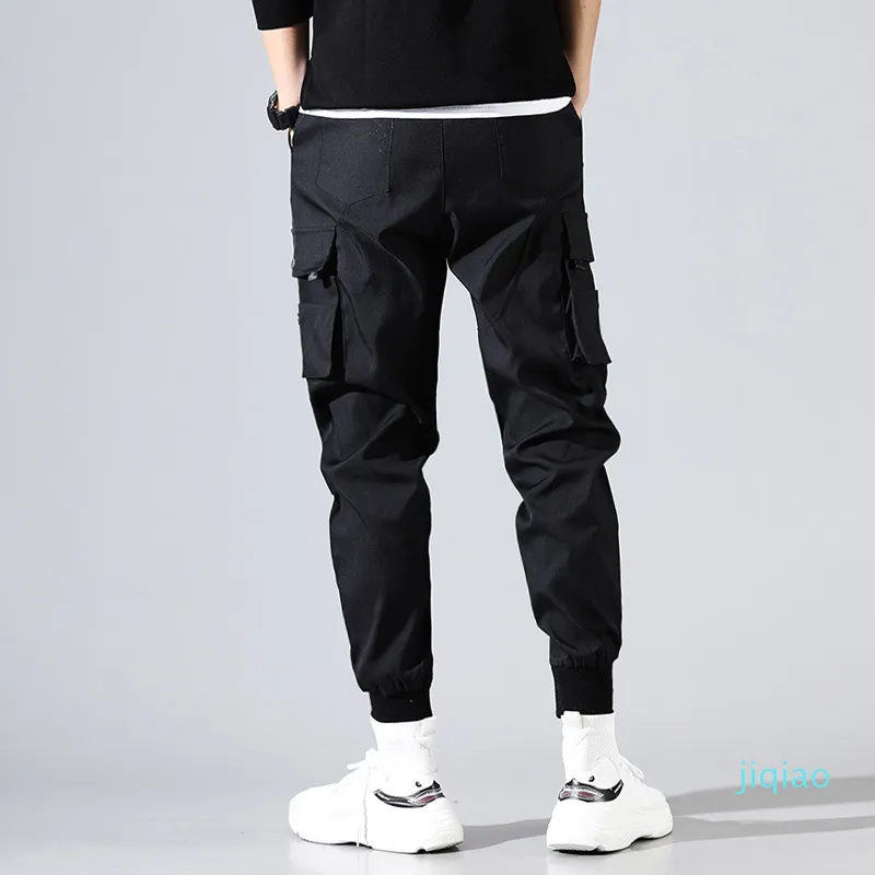 2022 New Fashion hip hop Men Hombre High Street Pop Casual Cargo Casual Com muitos bolsos Joggers Streetwear calça Harajuku