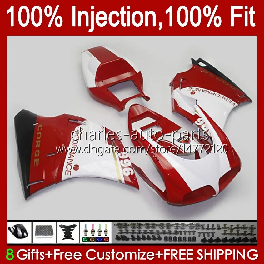 Gloss red Injection Kit For DUCATI 748R 916R 996R 998R 42No.102 748 853 916 996 998 S R 1994 1995 1996 1997 1998 748S 853S 916S 996S 998S 1999 2000 2001 2002 OEM Fairing