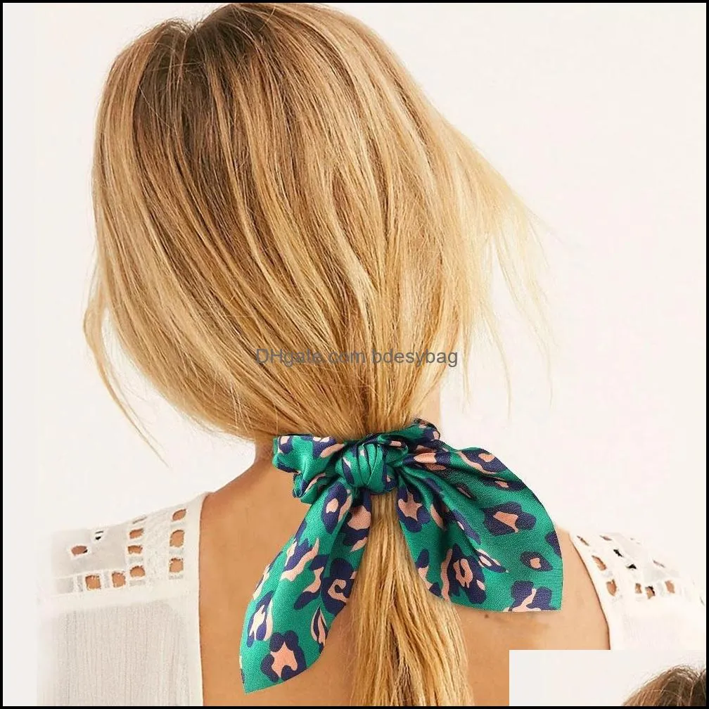 2021 new Leopard Hair Accessories For Women Brand Female Hair Tie Lady Scrunchies Girl Ponytail Hair Holder Rope