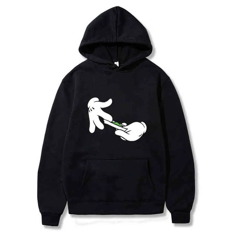 Komik Mikey Eller Haddeleme Künt Ortak Pot Ot 420 erkek Unisex Hoodie Serin Rahat Gurur Hoodies Erkekler Yeni Moda Kazak W220221