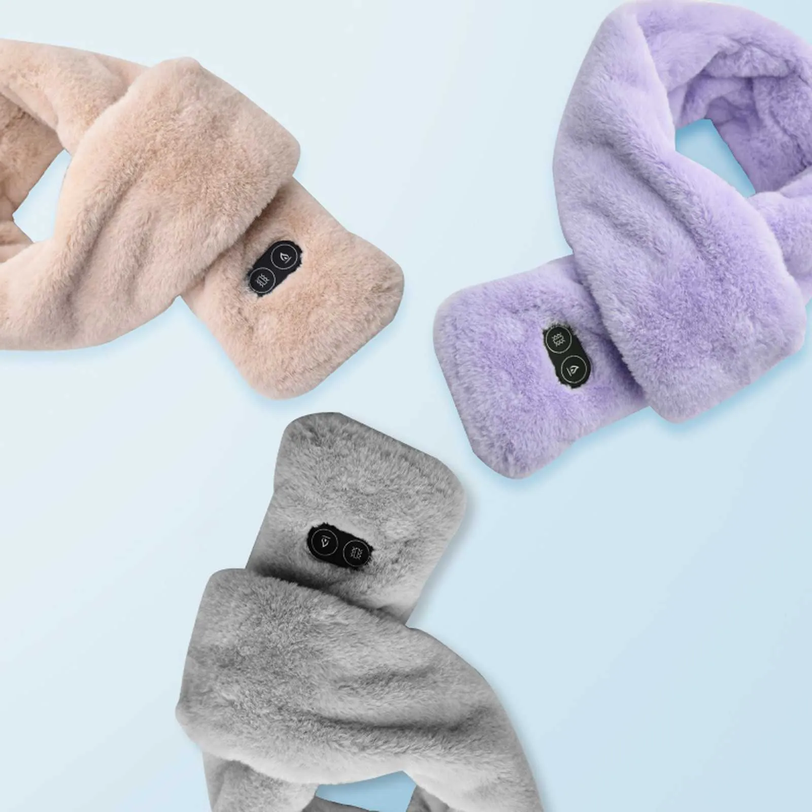 2021 Nuova Sciarpa Invernale Riscaldata Usb Donne Riscaldamento Coppia Fazzoletto da Collo Sciarpe Collare di Peluche Scaldacollo a Scialle