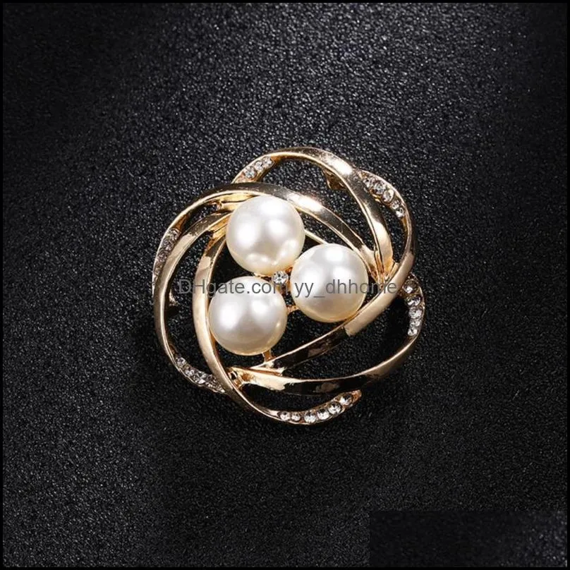 Pins, Brooches Classic Imitation Pearl Clear Rhinestone Pin Corsage For Women Wedding Party Dress Sweater Pins Jewelry Accessories