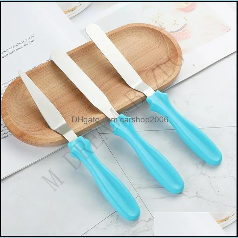 3pcs/lot Stainless Steel Cake Spatula Butter Tools Polisher Cream Icing Frosting Knife Smoother Kitchen Pastry Cakes Decoration Tool