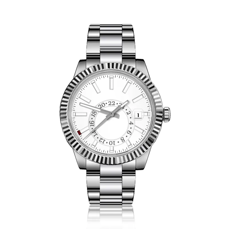 Men's Automatic Mechanical Watch Sky-Dweller m326934-0005 REQUIN Brand Silver White Stainless Steel Case Calendar Dial Sky-Dw229r