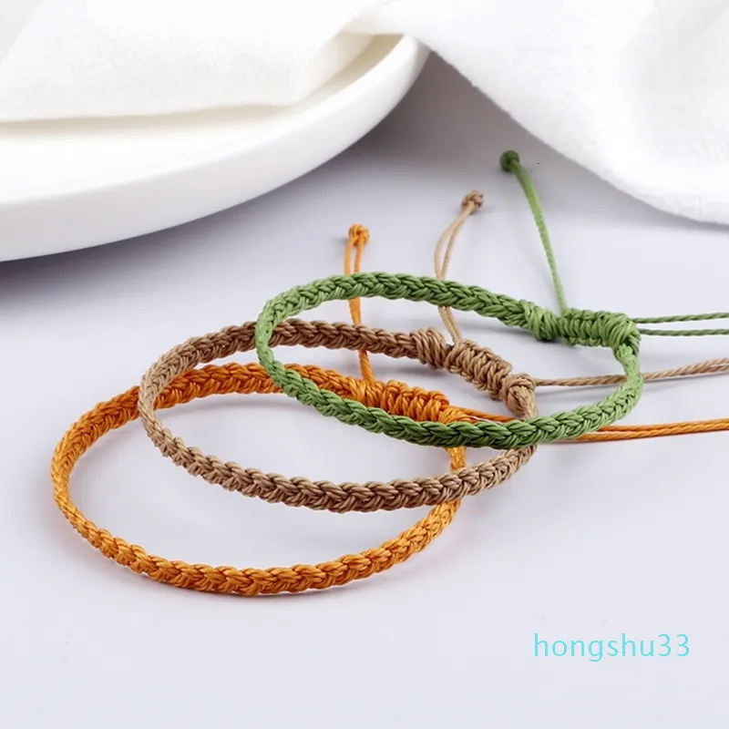 26 Kolory Regulowane Woven Przyjaźń Bransoletka Dla Kobiet Mężczyźni Wosk Wrap Wrap Lina Knot BraceletsBangles Handmade Biżuteria Prezenty