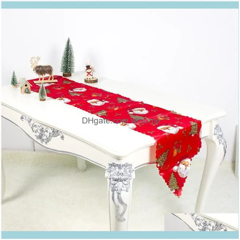 Christmas Table Runner Mat Tablecloth Flag Home Party Decorative Santa Claus Tapestry Table Runners 35x180cm1