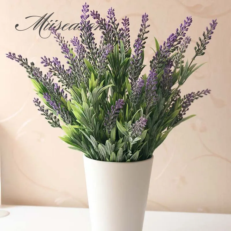 1pcs Romantic Plastic Provence decoration lavender flower silk artificial flowers grain decorative Simulation of aquatic plants