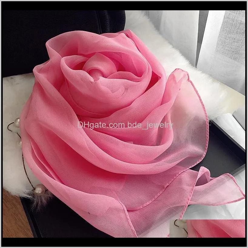 fashion solid kerchief silk satin neck scarf for women print hijab scarfs female long shawls and wraps scarves lady