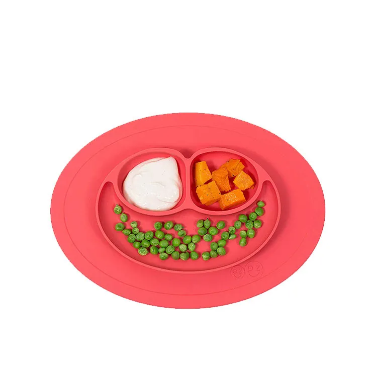 Baby Silicone Bowls Dishes Plates Children Food Grade Silicone Non Slip Cute Bowl Kid Baby One Piece Dish Dining Mat DH8567
