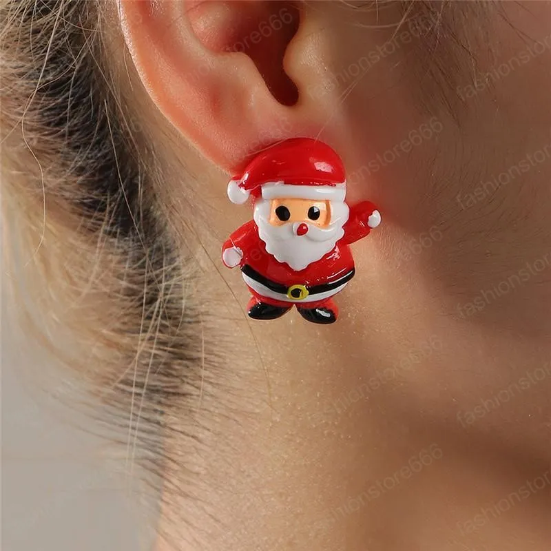 Cute Santa Claus Acrylic Dangle Earrings - Christmas Holiday Gift For Women & Girls, Hypoallergenic