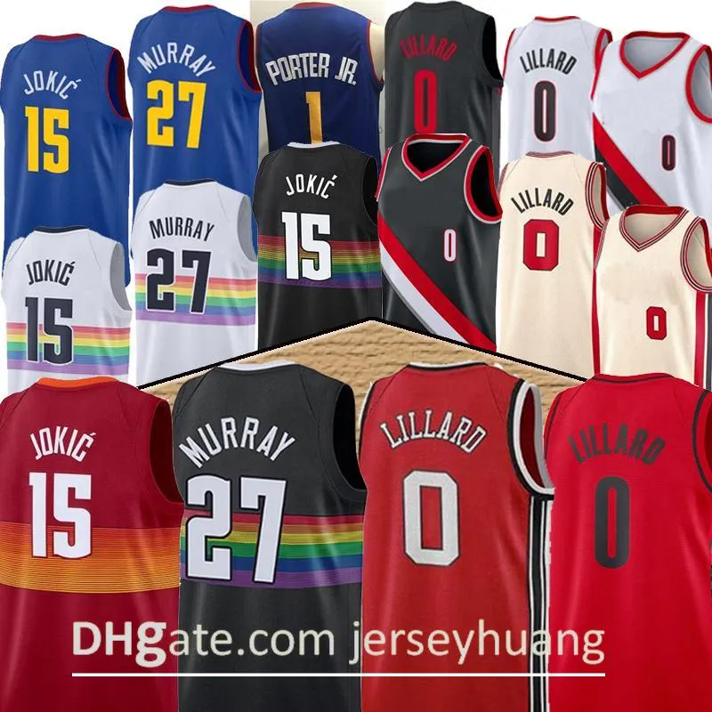 자말 27 Murray 농구 유니폼 Nikola Mens 15 Jokic Michael 1 Porter Jr. Damian 0 Lillard New Men Basketball Jerseys Hot Sell