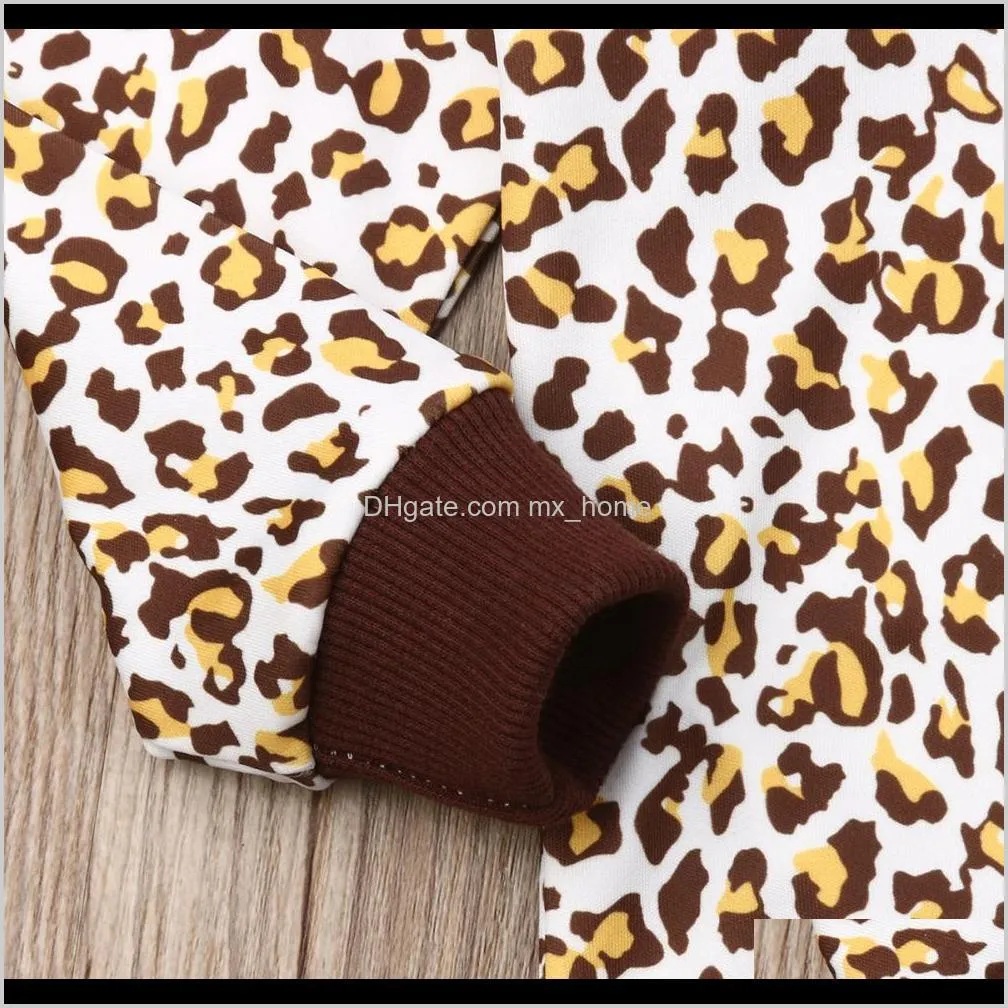 newborn baby girls boys long sleeve leopard romper jumpsuit outfits clothes