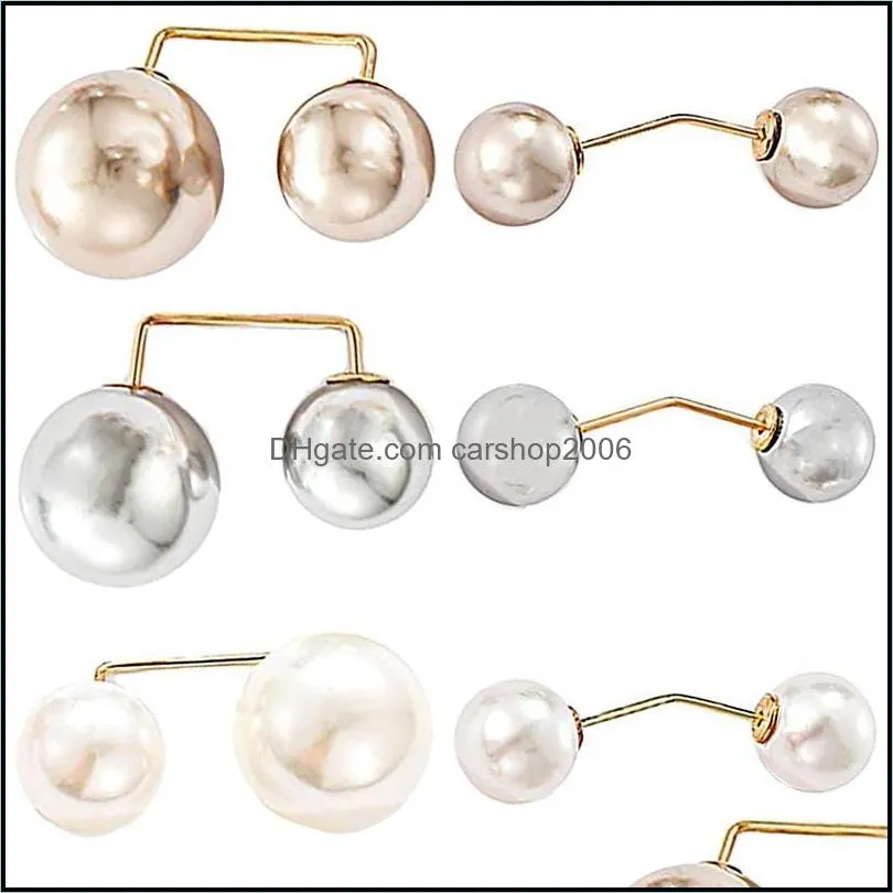 Pins, Brooches Trendy Causal Simulated-pearl Brooch Women Lapel Anti-Glare Safety One Word Pin